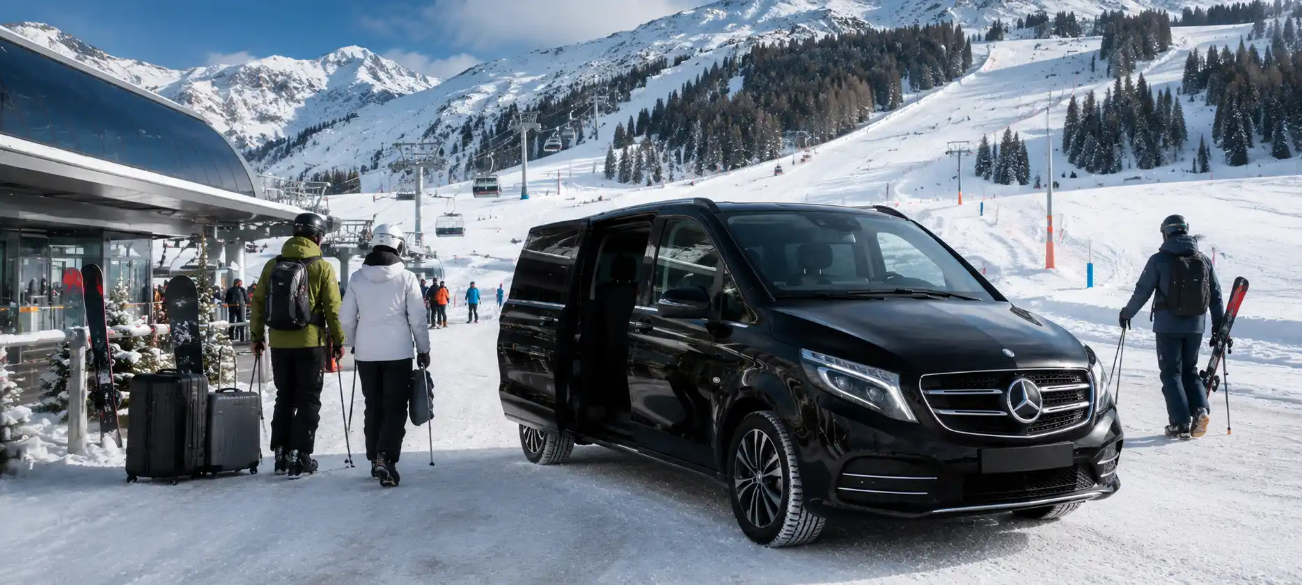 Ski taxi to the Arlberg gondolas and lifts